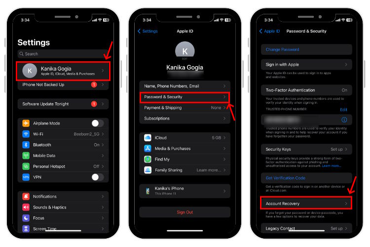 Set up Recovery Contact on iPhone