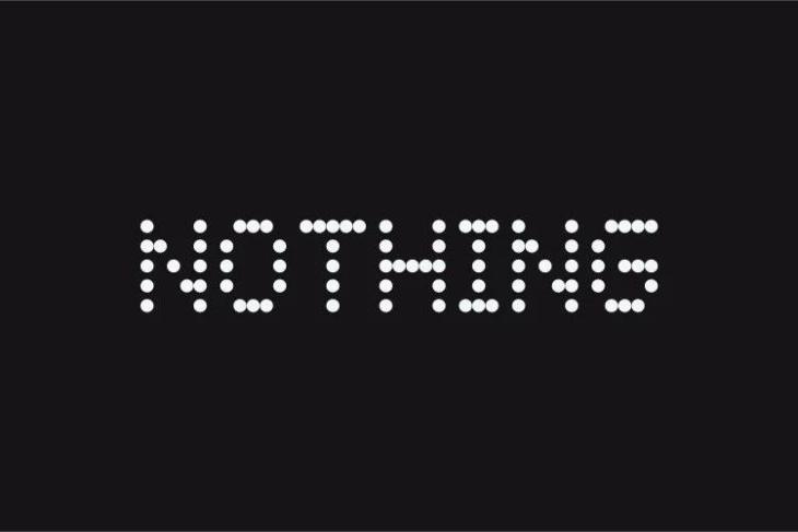 The Nothing logo in dot matrix font