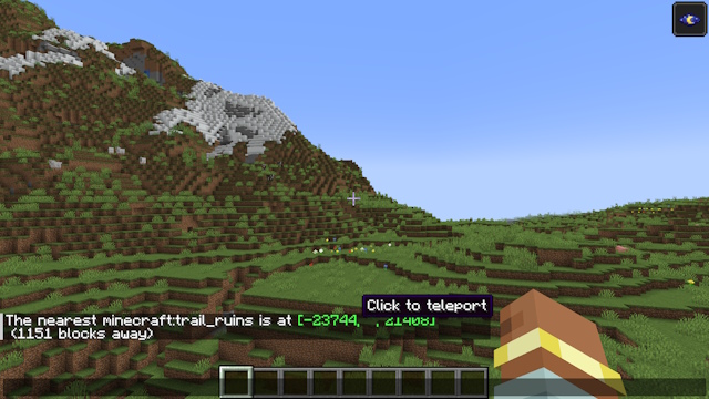 Teleport to trail ruins in Minecraft
