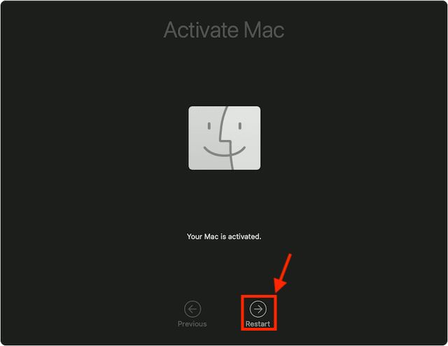Restart Mac option