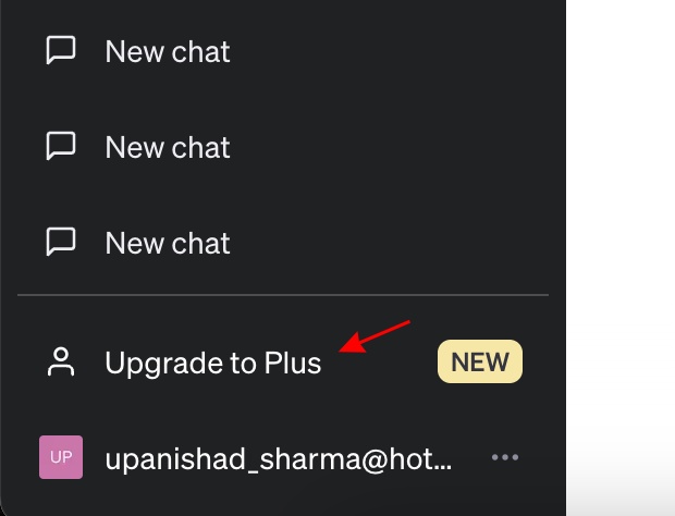A screenshot showing the upgrade to plus button