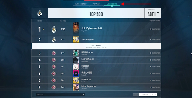 How To Check Valorant Leaderboard 