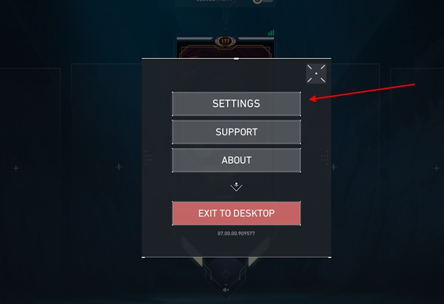 Valorant Settings Menu