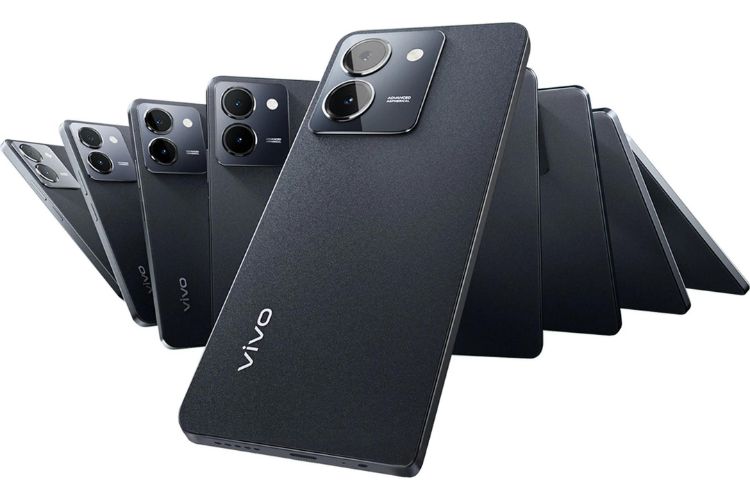Vivo Y36 5G smartphone in black color option with a white background