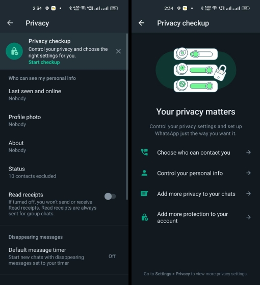 WhatsApp's new Privacy Checkup feature