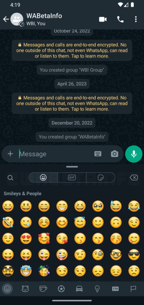 WhatsApp for Android redesigned keyboard