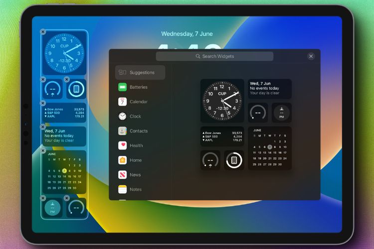 how to add widgets to lock screen ipad