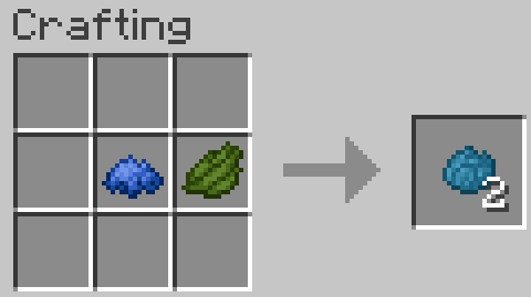 Crafting recipe of cyan dye in Minecraft