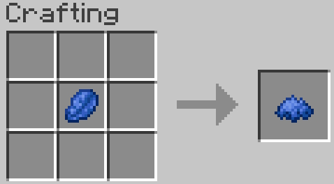 Crafting recipe of blue dye in Minecraft