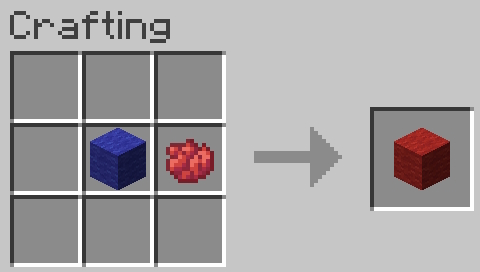 Dye wool any color in the crafting grid in Minecraft