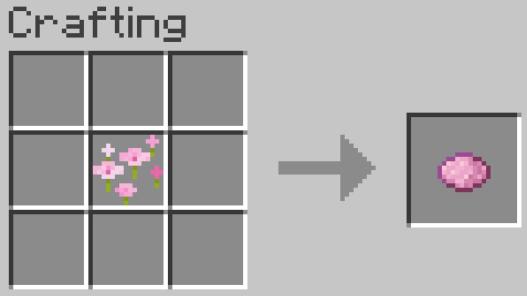 Crafting recipe of pink dye in Minecraft