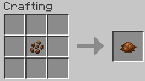 Crafting recipe of brown dye in Minecraft