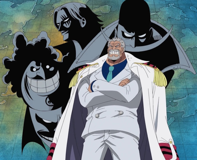 An image of Garp introducing Yonko.