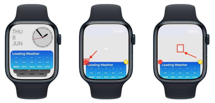 access and add widgets to apple watch
