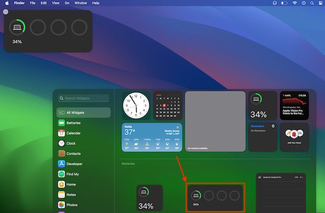 add widgets to mac's desktop