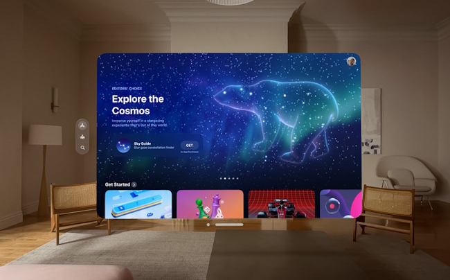 redesigned app store in Vision OS