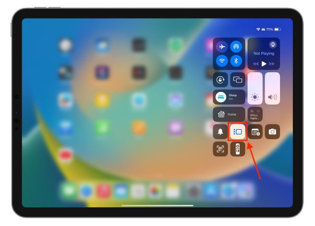enable stage manager on iPad via control center