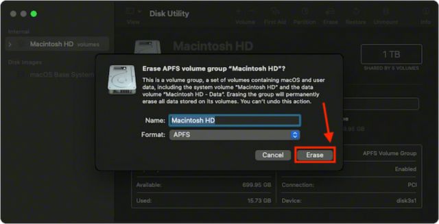 Erase Macintosh HD