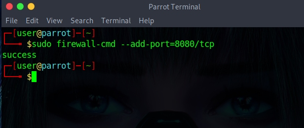 using firewalld to open port 8080 for incoming TCP traffic