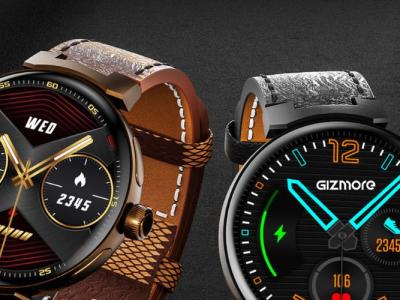gizmore prime smartwatch in black and brown colors launched
