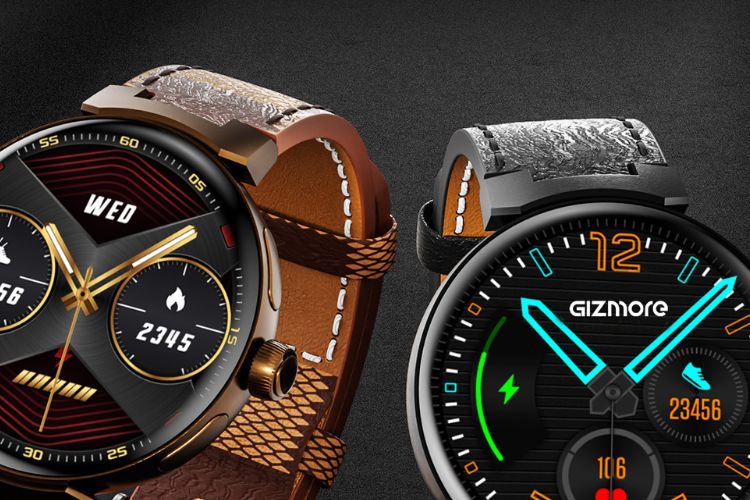 gizmore prime smartwatch in black and brown colors launched