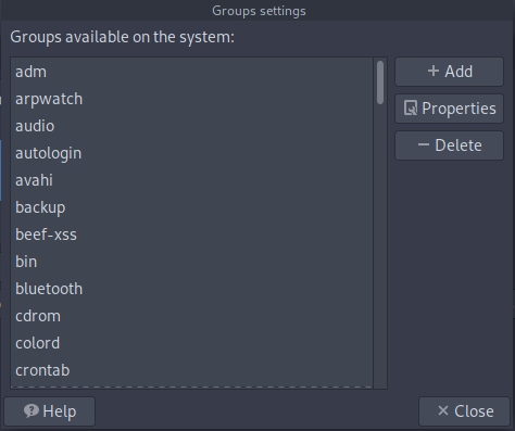 GUI method to list all groups in Linux