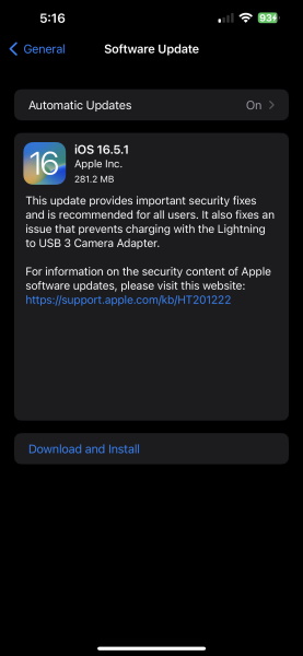 Mise À Jour Ios 16.5.1