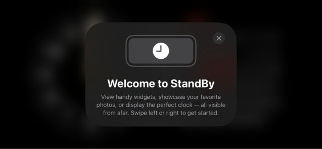 iOS 17 StandBy Welcome Screen