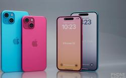 iPhone 15 and 15 Plus showcased in Pink and blue 3D renders
