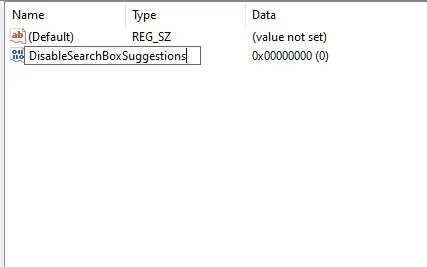 Como remover a pesquisa do Bing do Windows 11 e 10 6 Entrada DisableSearchBoxSuggestions no Registro