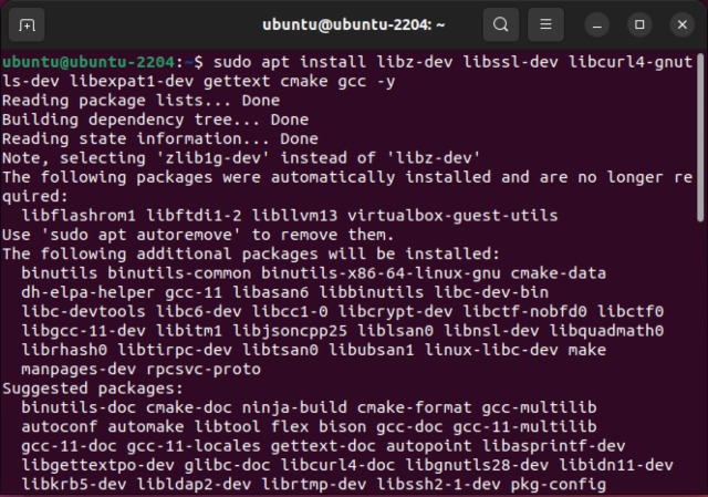 installing dependencies required to install git from source in Ubuntu