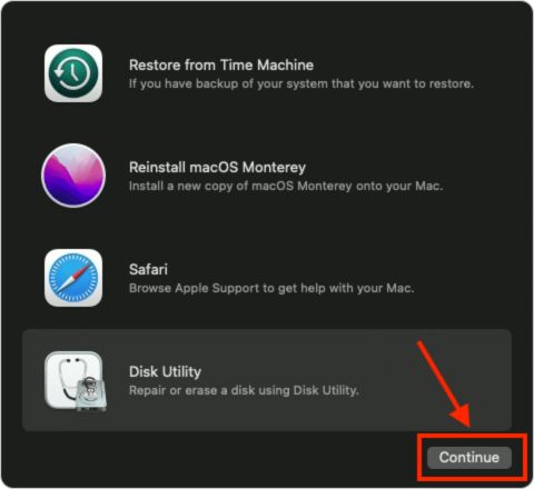 Enter Disk Utility on Mac