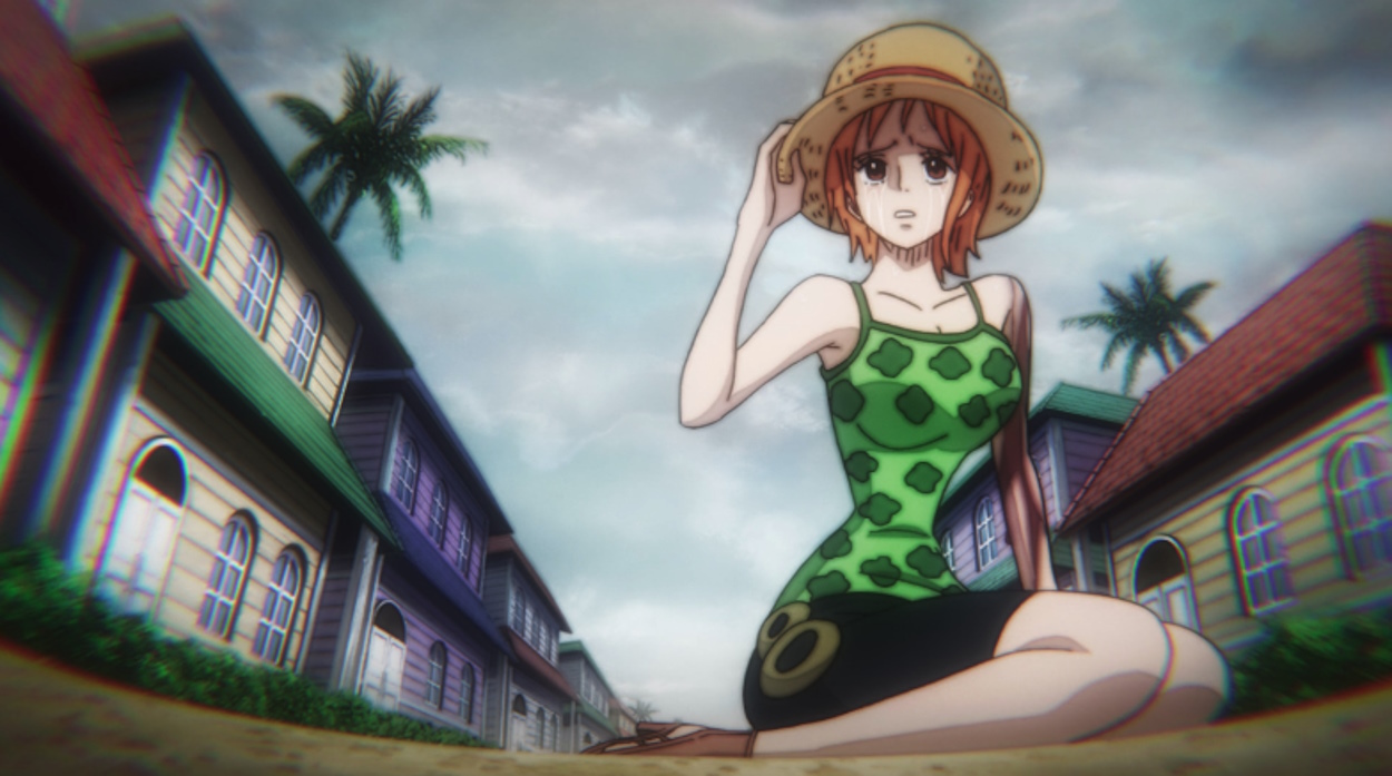 Nami with the straw hat in her hometown.