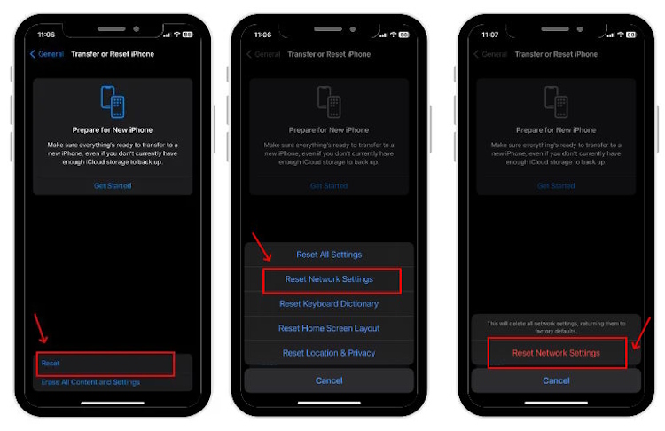 reset network settings