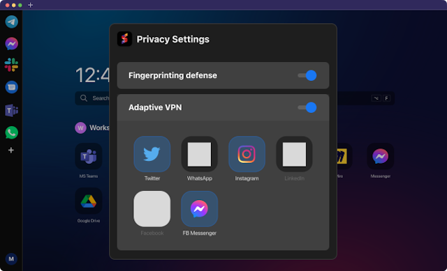 sidekick browser privacy features