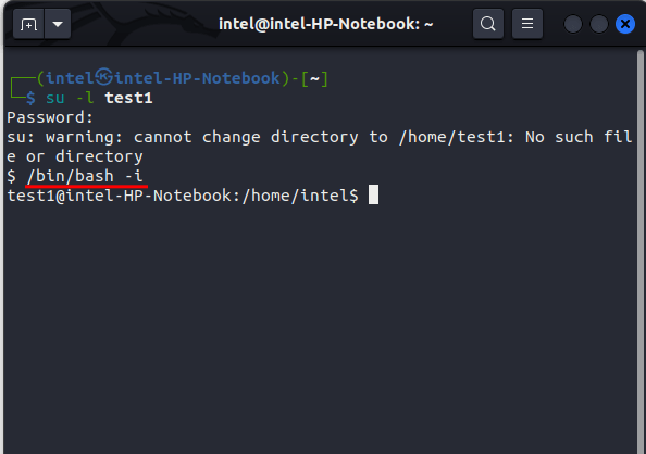 adding a stable shell to the switched user