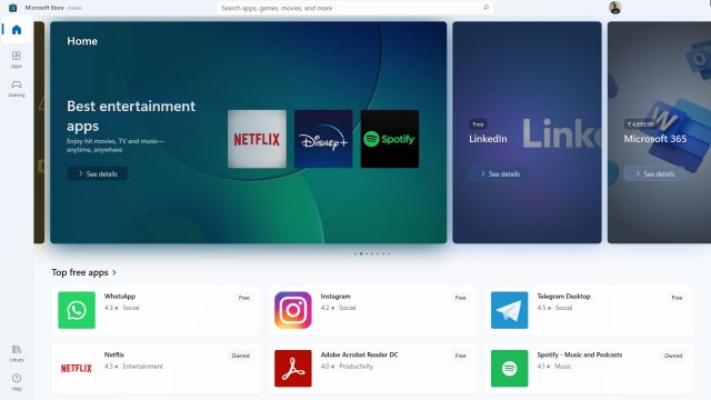 microsoft store full screen in windows 11