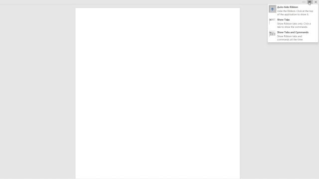 microsoft word hide all menus and tabs