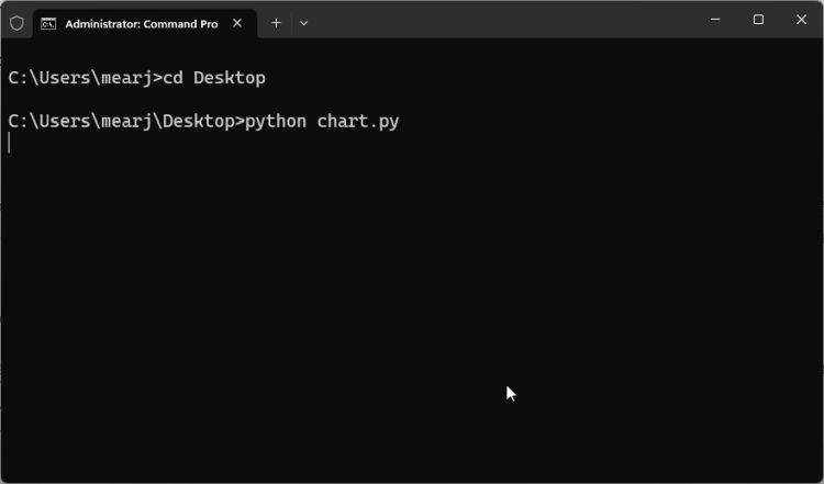 move to desktop from cmd and run python file