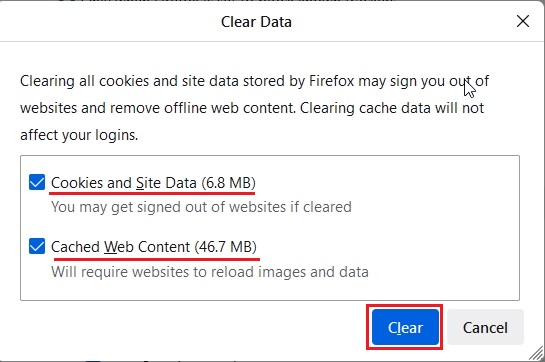 delete browsing data in firefox