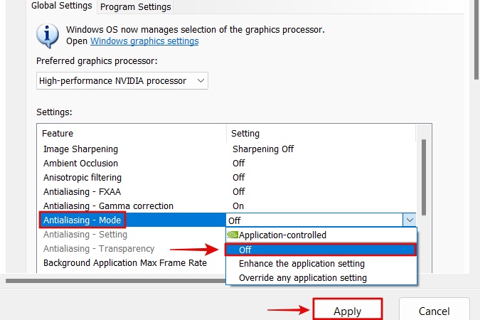 Antialiasing Settings in NVIDIA Control Panel