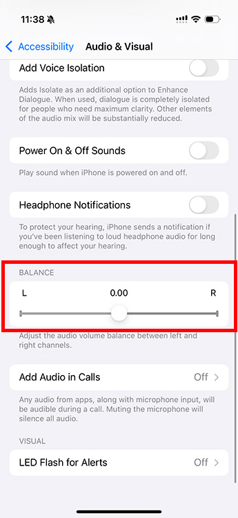 Adjust headphones balance to make AirPods louder