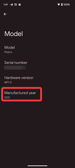 Android 14 Device manufacture date