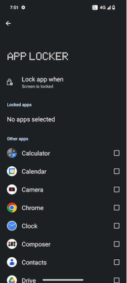 App locker feature on Nothing OS 2.0