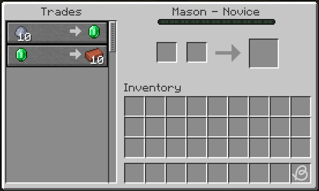 Trades of the novice mason villager
