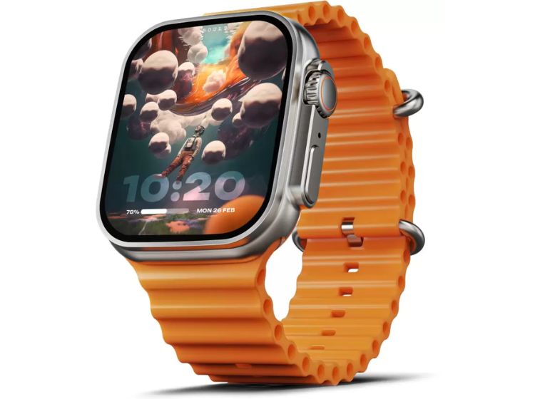 Boult Crown smartwatch in orange strap color option