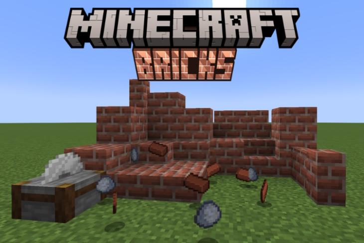 All brick blocks, clay balls and bricks in Minecraft