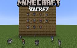 All types of buckets in item frames in Minecraft