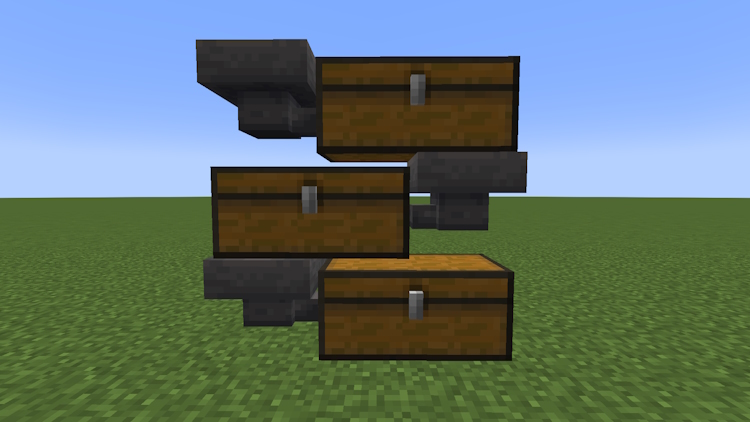 Chests and hoppers connected to each other