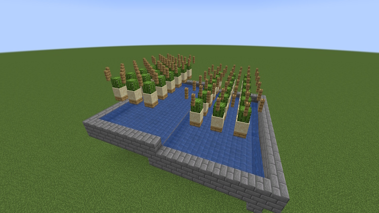 Cactus farm with extended collection system in Minecraft